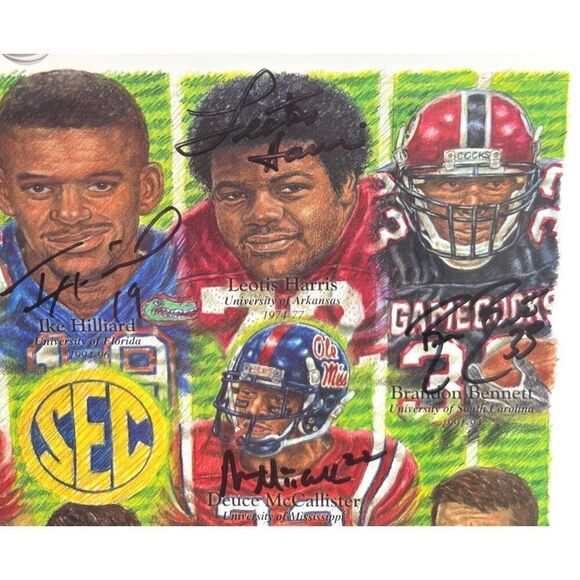Legends Of SEC Football 2011 Atlanta Print Signed Complete 12 JSA Authentication - Picture 4 of 8